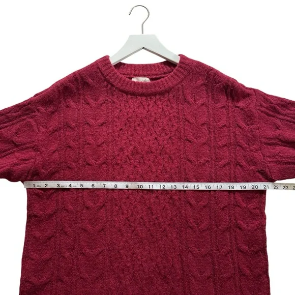 NWT Universal Thread Long Sleeve Cable Knit Mini Maroon Sweater Dress Size Small - Picture 7 of 12